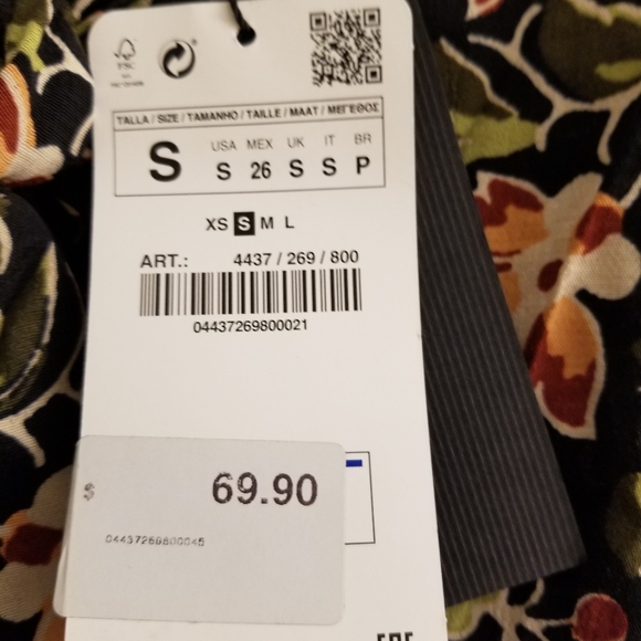 NWT Zara Floral Mini Dress - Picture 2 of 3